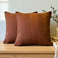Kit 2 Capas de Almofada 45x45 Decorativas trico texturizadas para Sala e Quarto, cama e sofá, decoração casa, macias lux (Marrom)