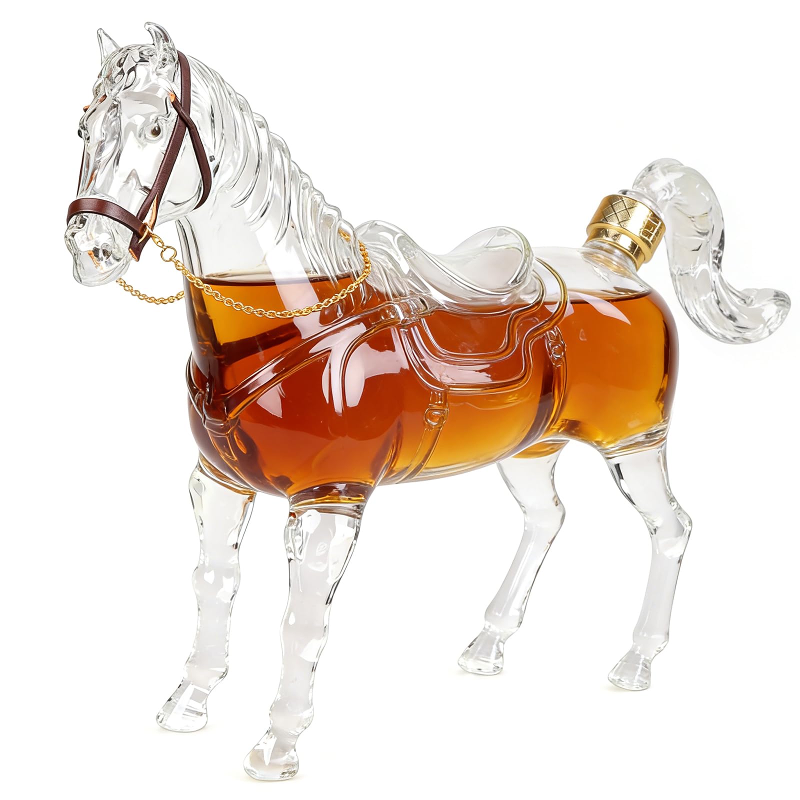 Carafe à whisky en forme de cheval en verre, le cadeau idéal pour homme