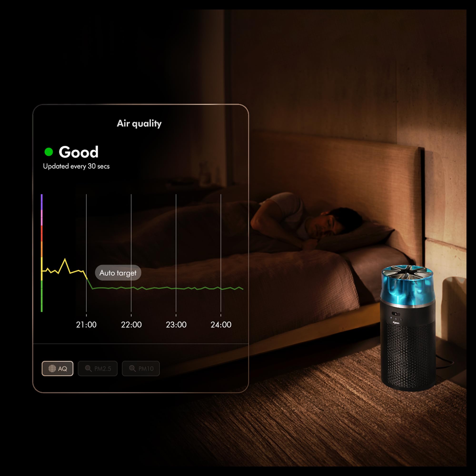 Dyson Hushjet™ Compact Luftreiniger – Flüsterleise (41dB), Leistungsstark, Ideal für Allergiker & Haustierbesitzer, Elektrostatische 360° Aktivkohle Filtration, kein Filterwechsel für 5 Jahre