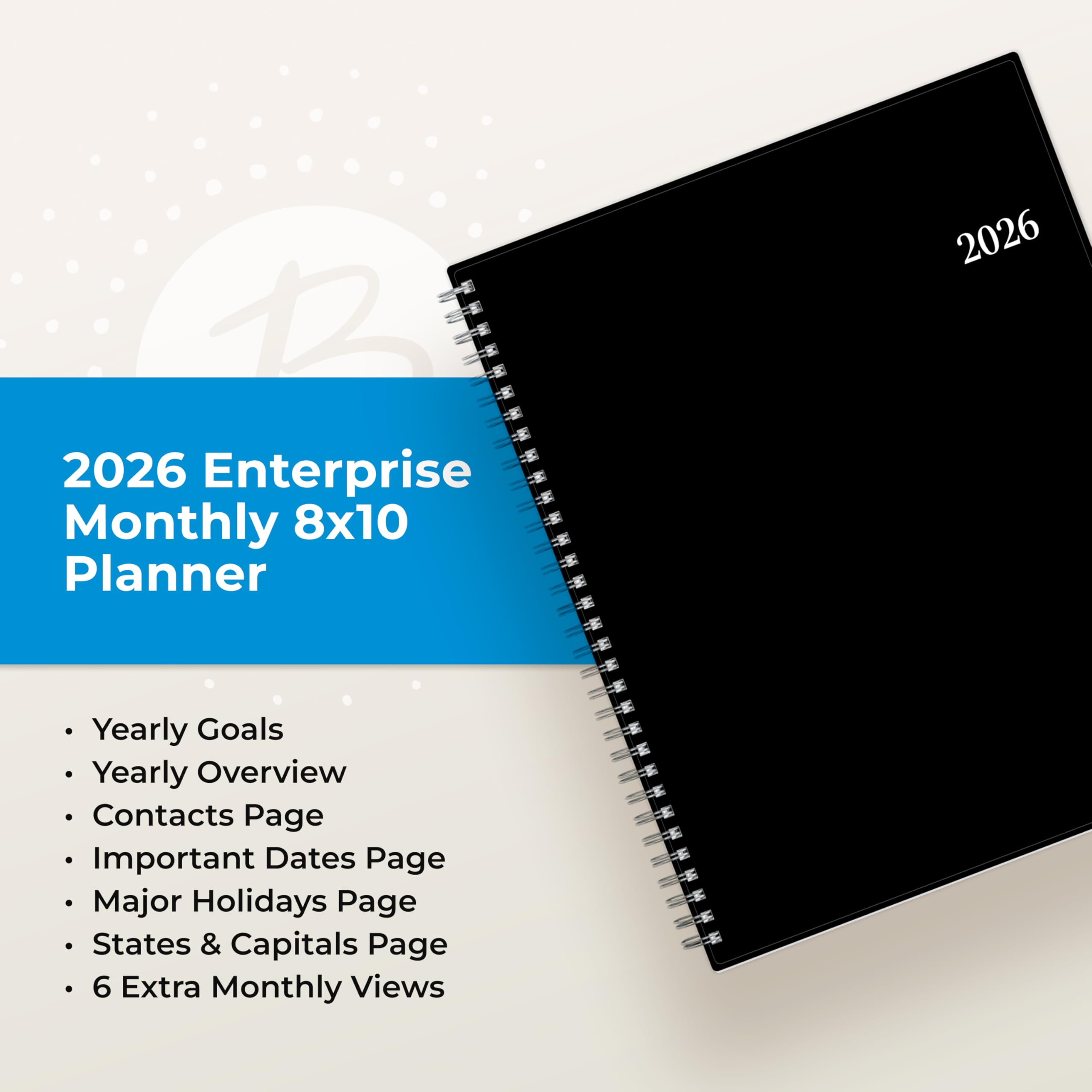 Blue Sky 2026 Monthly Planner Calendar January 2026 - December 2026 8 x 10 Monthly Layout Flexible Cover — view 8