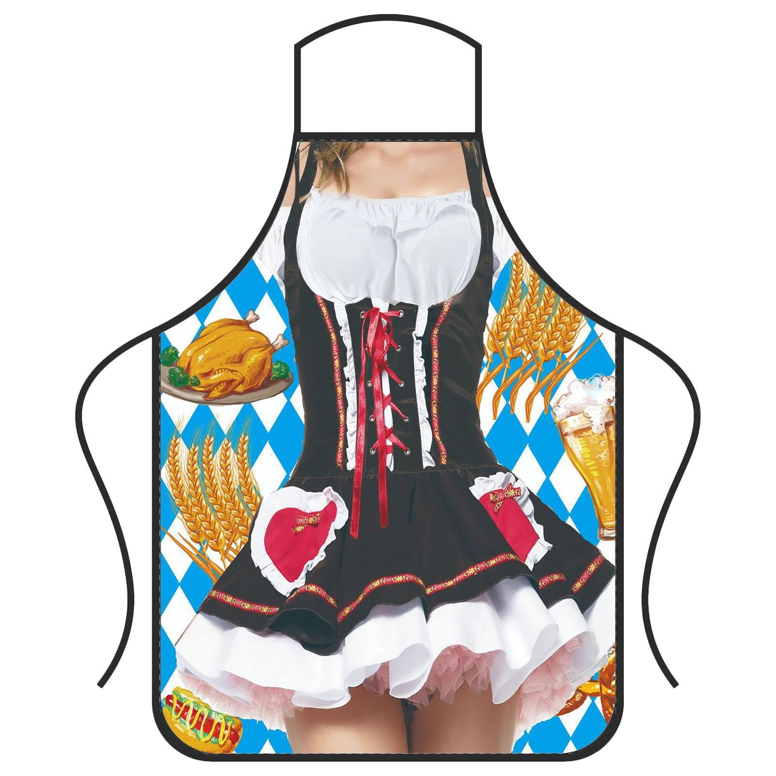 Manolyee 07 German Beer Festival Apron, Beer Festival Bavarian Cooking Apron, Soft Oktoberfest Decorations For Grilling