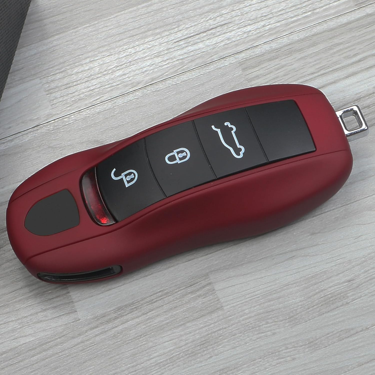 Bordeaux Red Key Fob Cover Compatible with Porsche Key Shell Key Fob Shell Replacement Compatible with Porsche Cayenne Panamera 911 718 Macan Boxster Cayman Old Style
