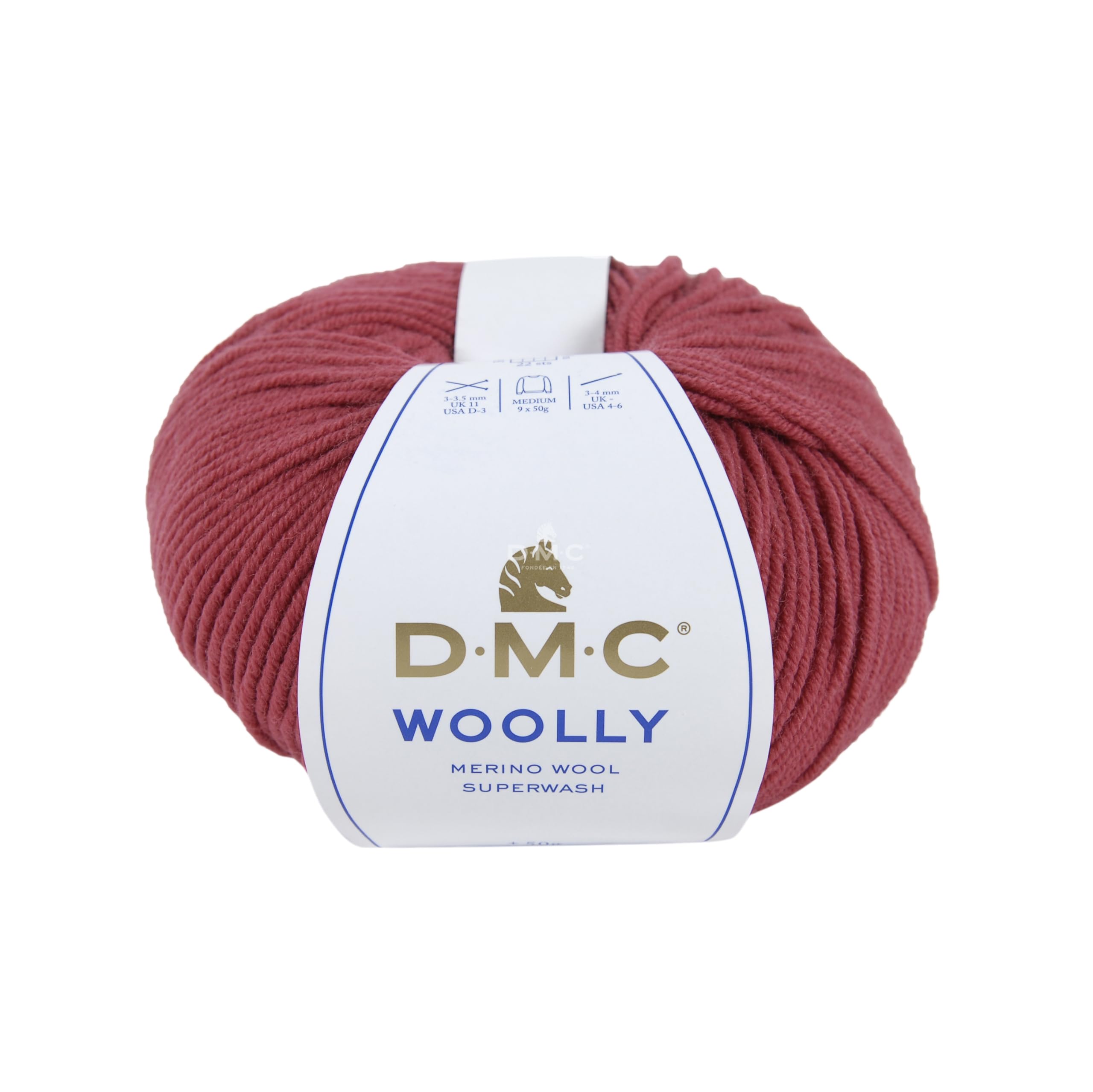 DMC Woolly Merino Yarn, Colour (055), Red, 50g, 12 x 12 x 7 cm