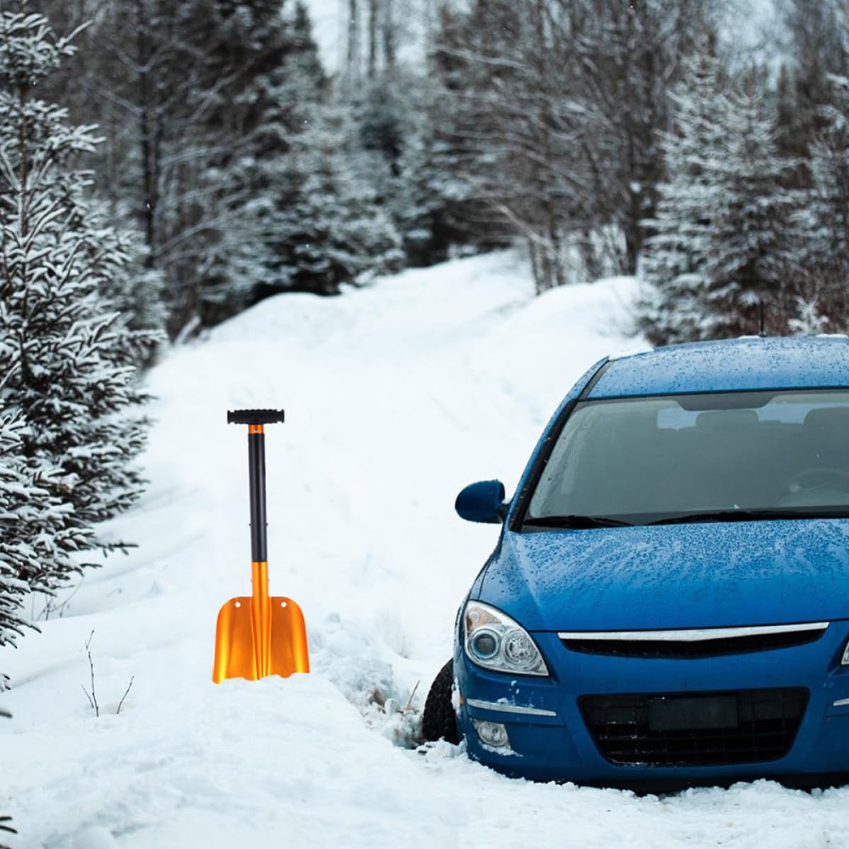 FRCOLOR Raschietto Telescopico per Auto in Lega di Alluminio Leggero e Retrattile, Pala Neve Compatta per Inverno e Periodo di Neve, per Rimuovere Ghiaccio e Neve