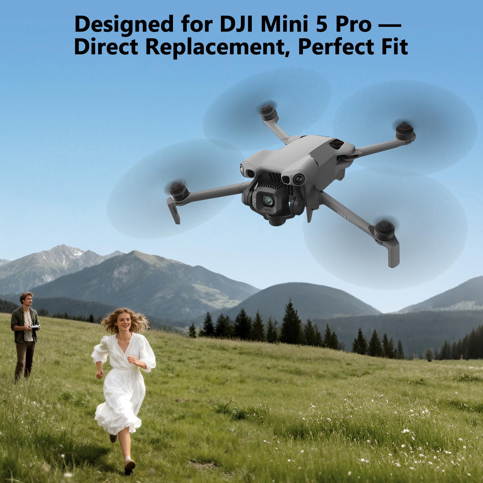 Lot de 12 hélices pour DJI Mini 5 Pro - Lames de drone équilibrées avec précision à faible bruit pour un vol stable, hélices de rechange légères et flexibles avec design à dégagement rapide