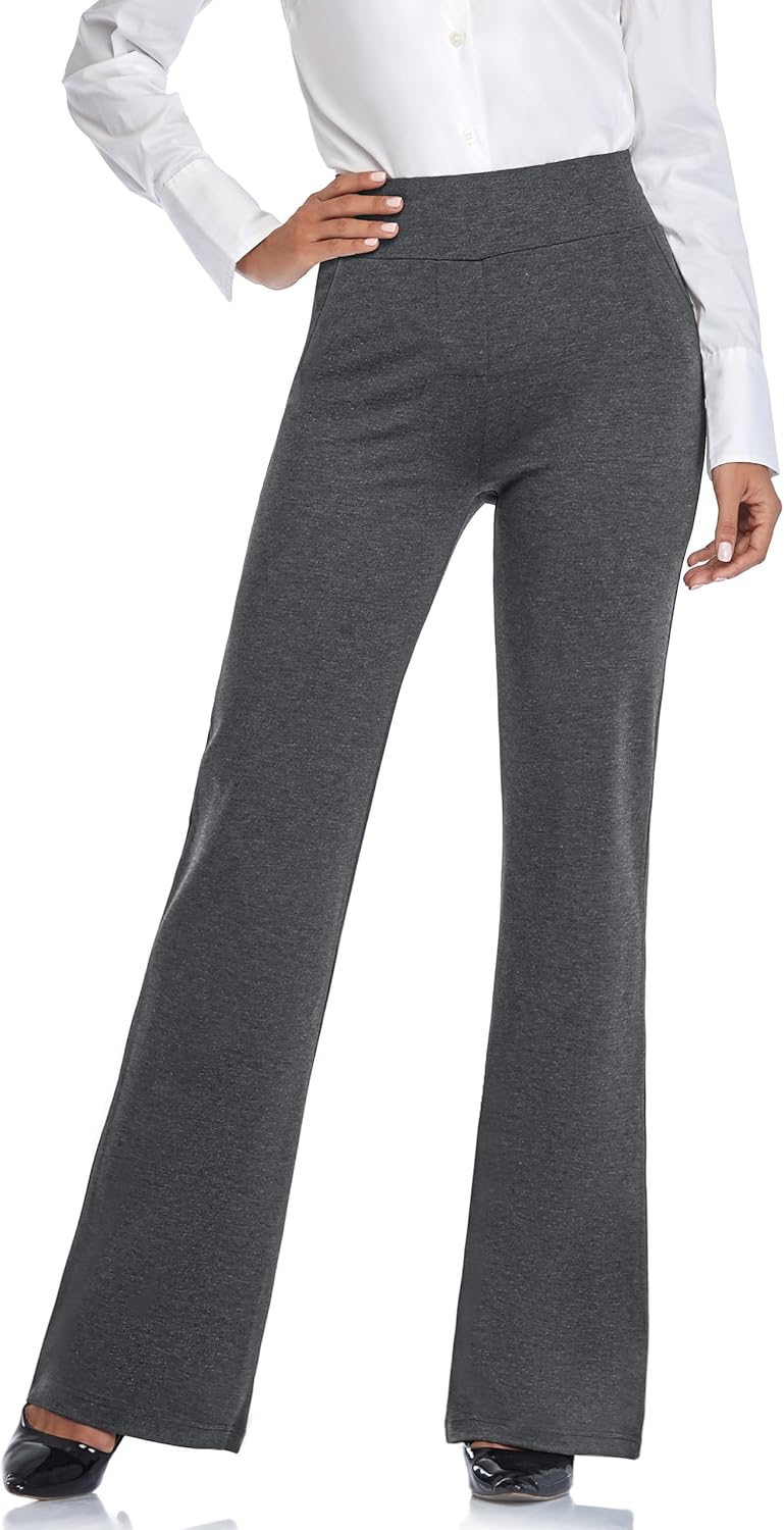 Tapata Women Dress Pants 28"/30"/32"/34" High Waist Stretchy Bootcut Pants Tall, Petite, Regular for Office Business Casual