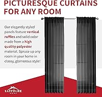 Vista 82 de Sapphire Home - Paneles de cortina (2 unidades), cortinas translúcidas de 54” x 84” (108” de ancho en total), paneles de gasa para dormitorio, sala