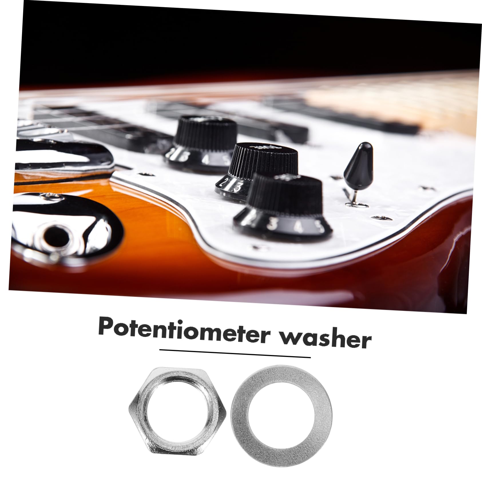 COSMEVIVI Essential Guitar Fittings Kit: Metal Gasket Potentiometer Replacement Washer Guitar Jack Nut Enhance Your Playing Experience