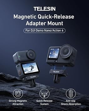 TELESIN DJI Osmo Eylem 6 & Nano için Manyetik Tutuşunu Adaptörü Dağı