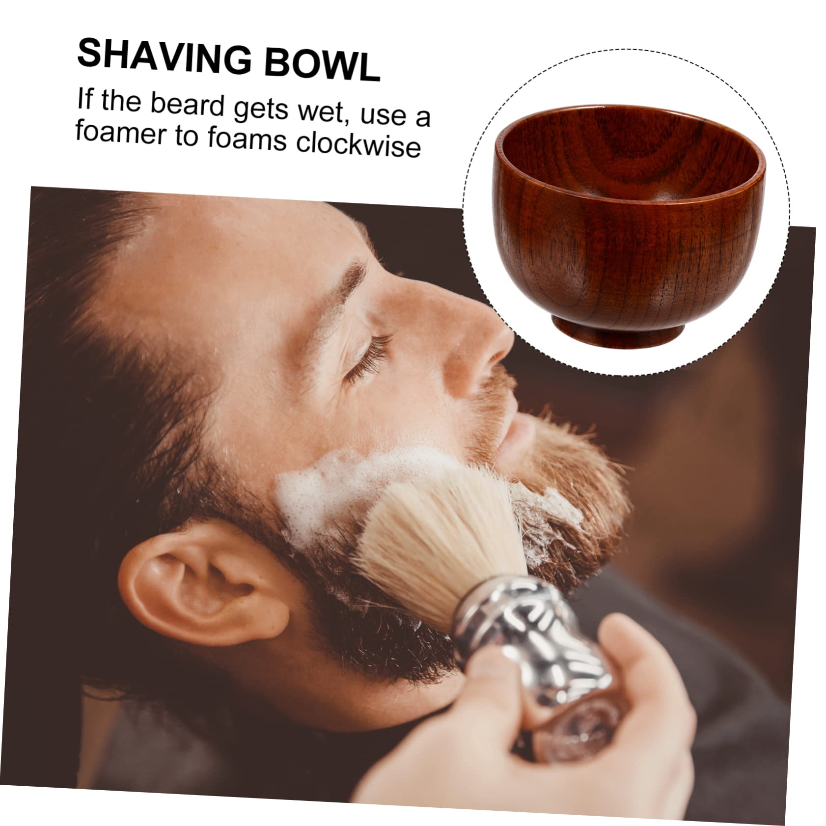 IWOWHERO Men's Shaving Mug Wooden Soap Bowl Shave Foam Cup for Face Shave Barber-style Shaving Soap Container Luxury Present