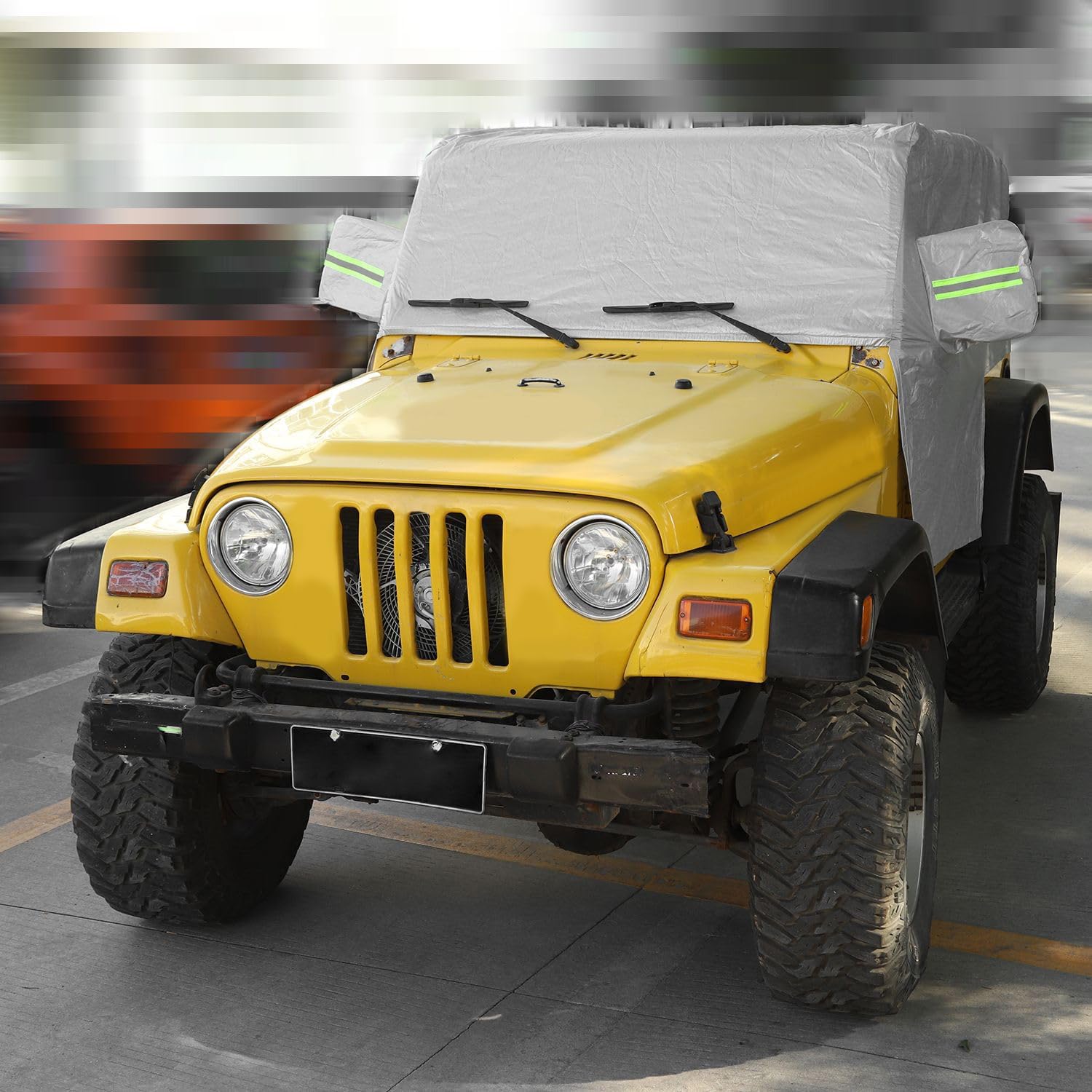 JeCar Waterproof Car Cover, Indoor Outdoor All Weather Tail Cover UV Protection Compatible with Jeep Wrangler 1997-2006 TJ LJ, Exterior Accessories