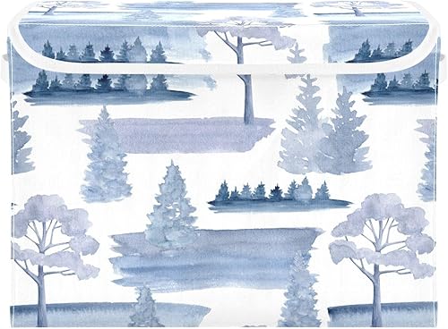 Miniatura 7 de Foggy Forest Storage Totes With Lids Stackable Organizing Containers Closet Storage Bins for Office Supplies Home Decor