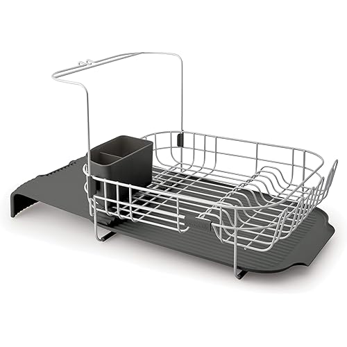 KitchenAid Satin Wire Expandable Dish Rack, 23.18-Inch, Gray