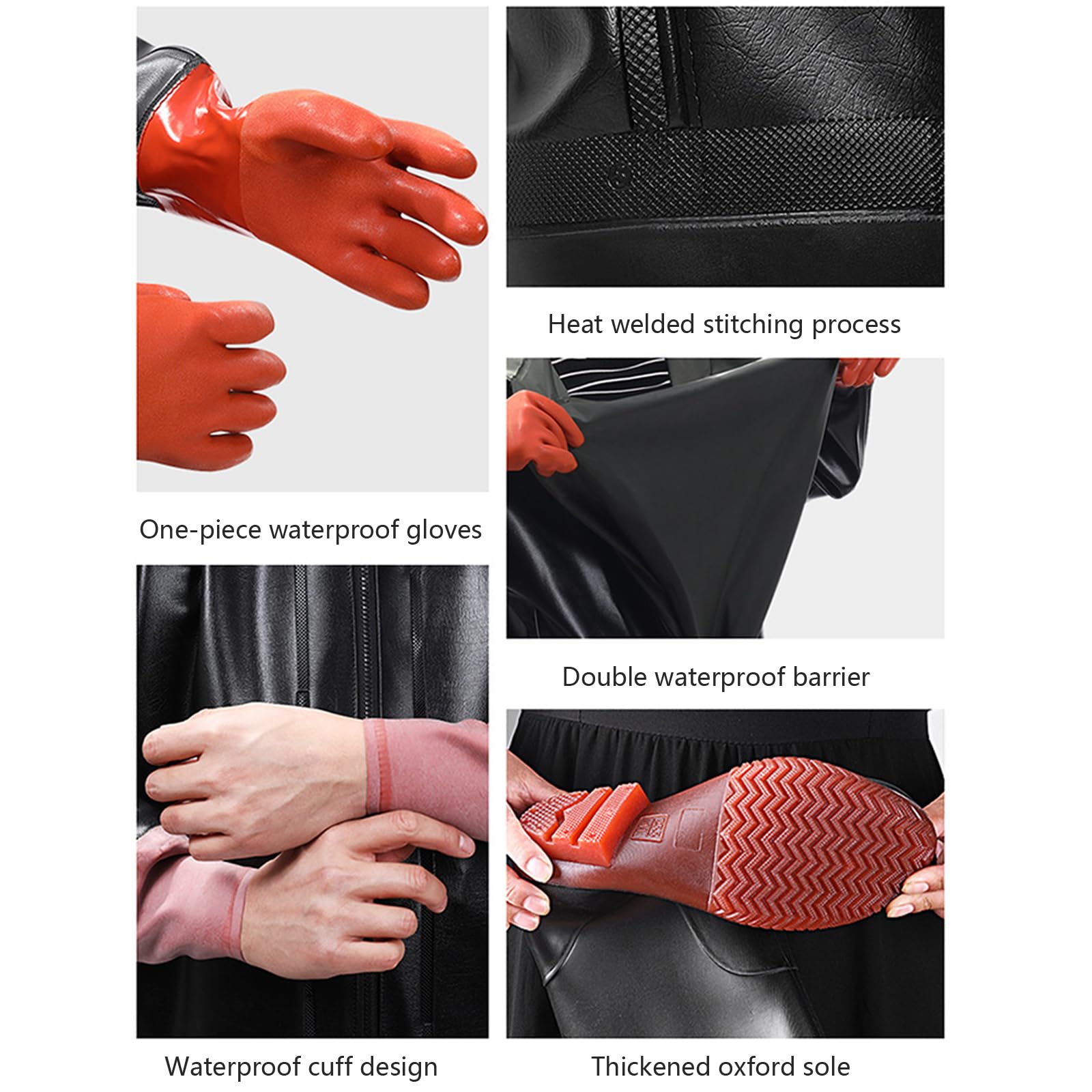 Wędkarskie spodniobuty dla mężczyzn i kobiet z butami Wodery oddychające Wodery wędkarskie z PVC na całej klatce piersiowej Lekkie, pogrubione spodniobuty wędkarskie z butami