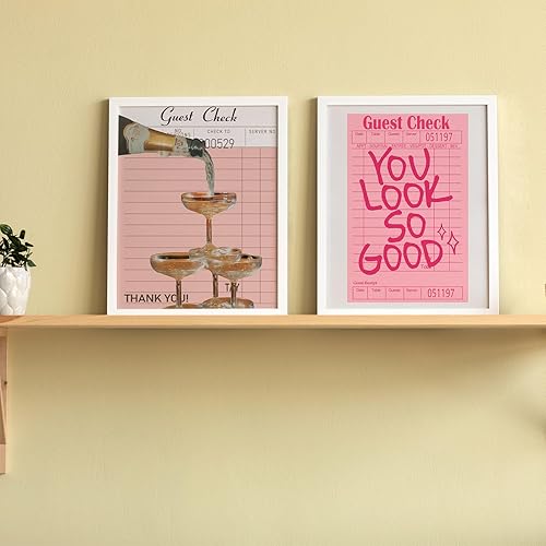 Miniatura 5 de JXREQ Decoración de pared de bar, Funky Retro Y2K Champagne Good Times Cherry Disco Ball Carteles de arte de pared, juego de 4, decoración de