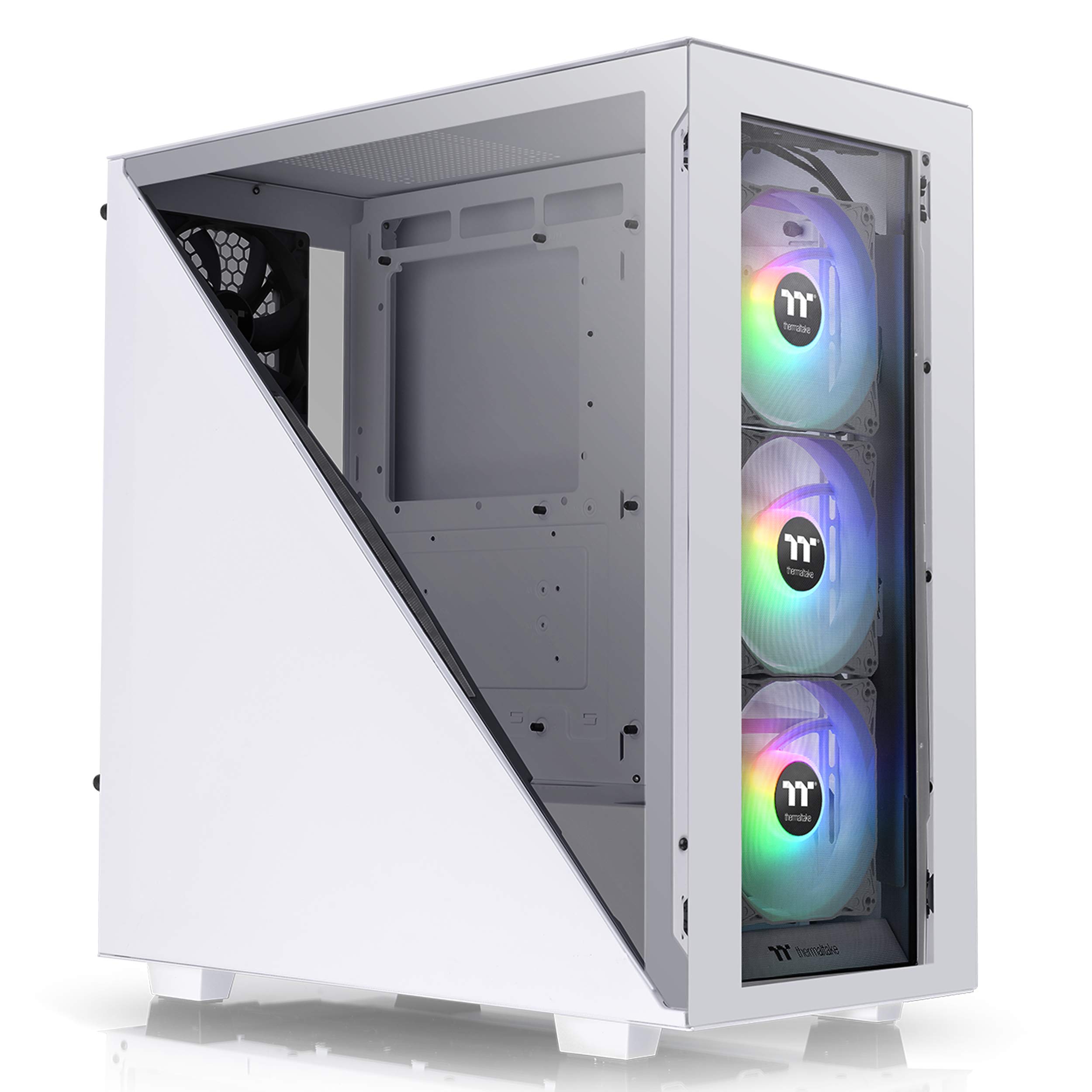 Thermaltake Divider 300 ARGB Snow Triangular Tempered Glass Type-C (USB 3.1 Gen 2) Water Cooling Ready ATX Mid Tower Computer Case with 3 120mm ARGB Rear Fan Pre-Installed CA-1S2-00M6WN-01,White (B08VD92NQV) Amazon Price History, Amazon Price Tracker