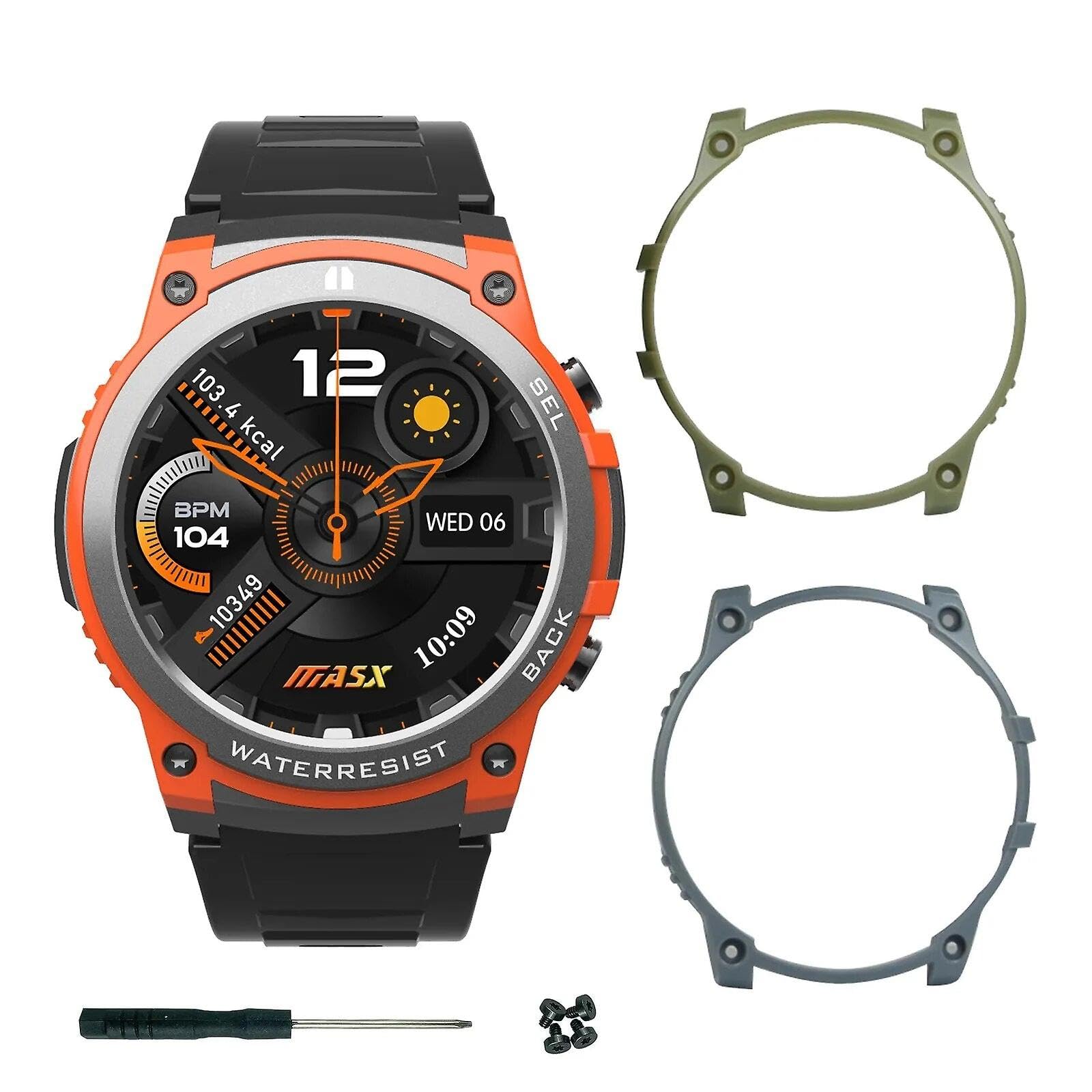 Masx Aurora One Montre intelligente avec écran Amoled de 3,6 cm pour appels téléphoniques Hi-Fi, résistance militaire pour homme