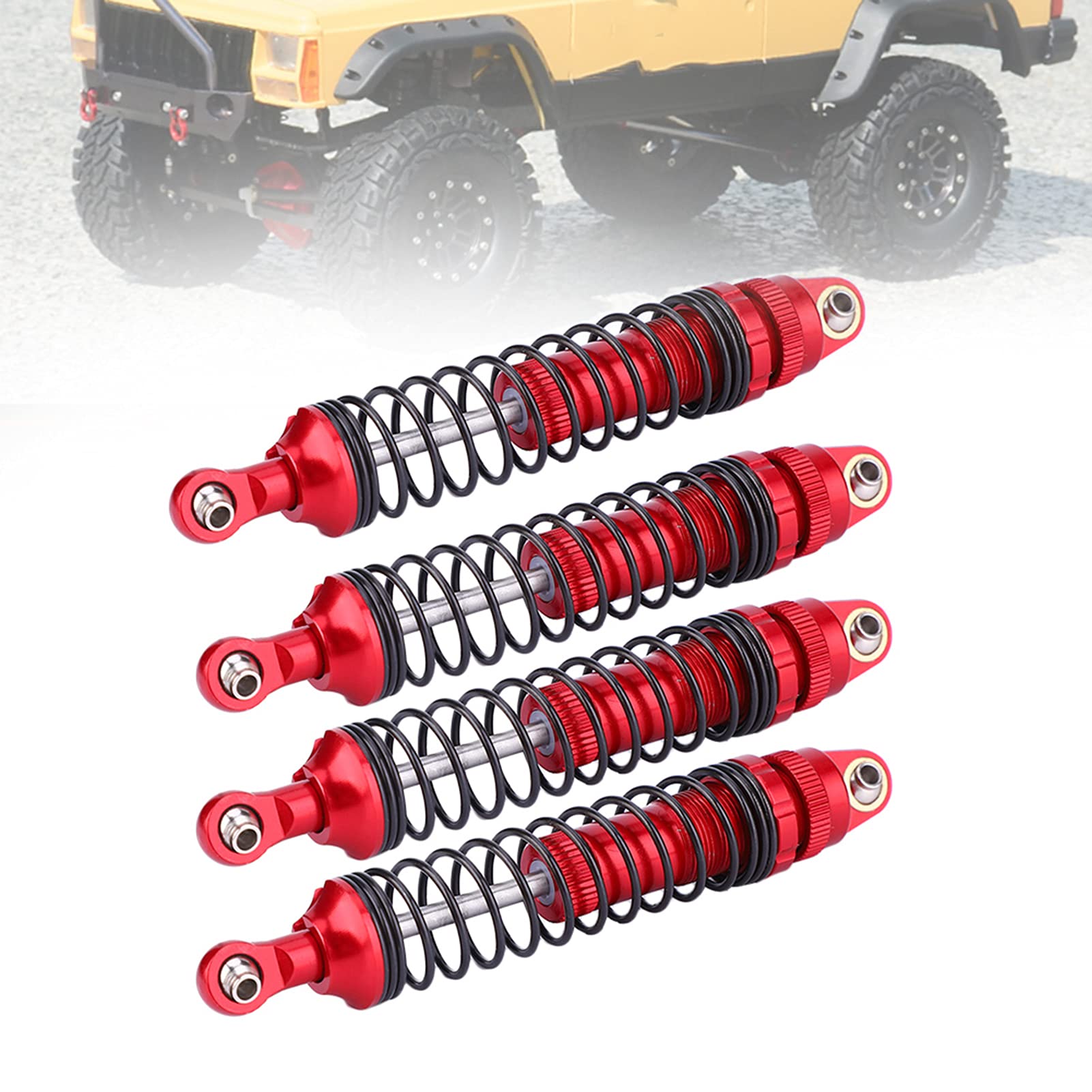 1 paire d'amortisseurs de voiture RC en métal rouge de 65 mm pour modèle RC 1:18 1 paire d'amortisseurs de voiture RC en métal rouge de 65 mm pour modèle RC 1:18