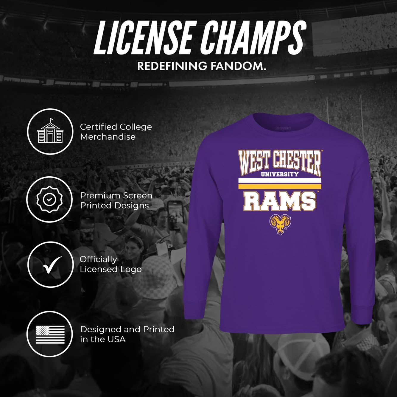 Long Sleeve T-Shirt | Official College Game Day Merchandise | Mens Womens Adult Cotton | Team Icon Design