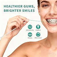 Vista 6 de Hilo dental 3 en 1, hilo dental definitivo, hilo dental con enhebrador, hilo dental de puente, para retenedor, frenos, ortodoncia, hebras