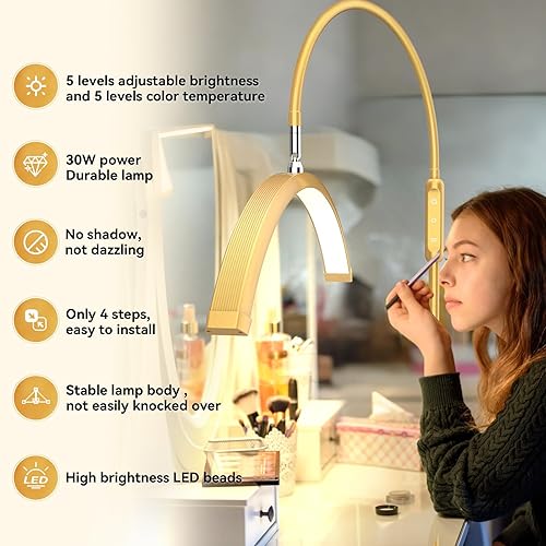 Miniatura 8 de Lámpara de pestañas para tecnología de pestañas, lámpara LED de media luna para tatuajes, extensiones de pestañas, uñas, belleza, para esteticistas