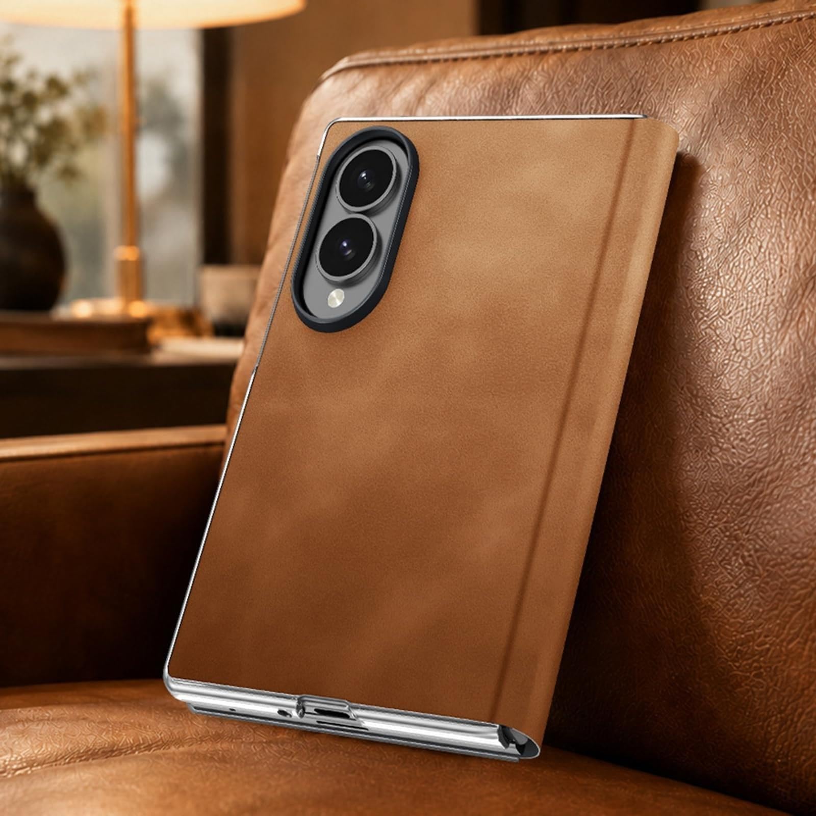 Funda para Samsung Galaxy Z Fold 8, Cuero Genuino Guscio