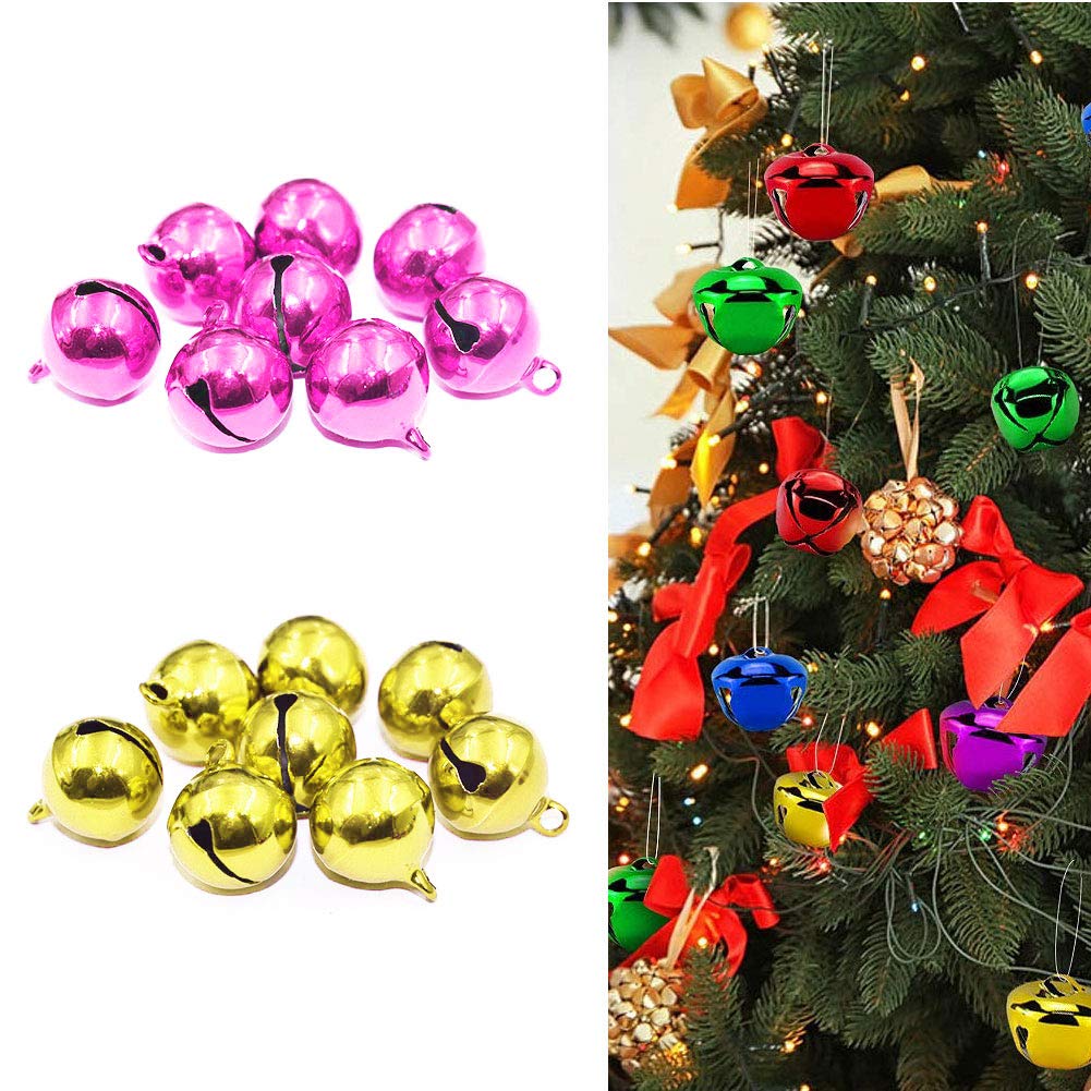 Yixuan 30pcs 22 Petites Clochettes Grelots Cloche de Noël ulticolore Grelots en étal pour