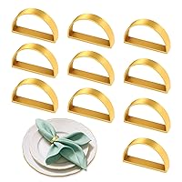Vista 15 de Juego de 20 servilleteros dorados – Servilleteros de Pascua se adaptan a varios estilos de servilletas, reutilizables, elegantes diseño de hoja