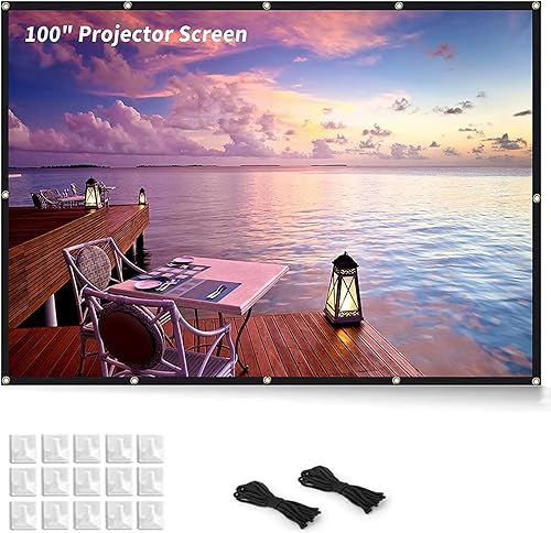 Miniatura 1 de Pantalla de proyector de 100 pulgadas portátil HD 169, pantalla de proyección plegable antiarrugas 4K para cine en casa, cine, cine, juegos,