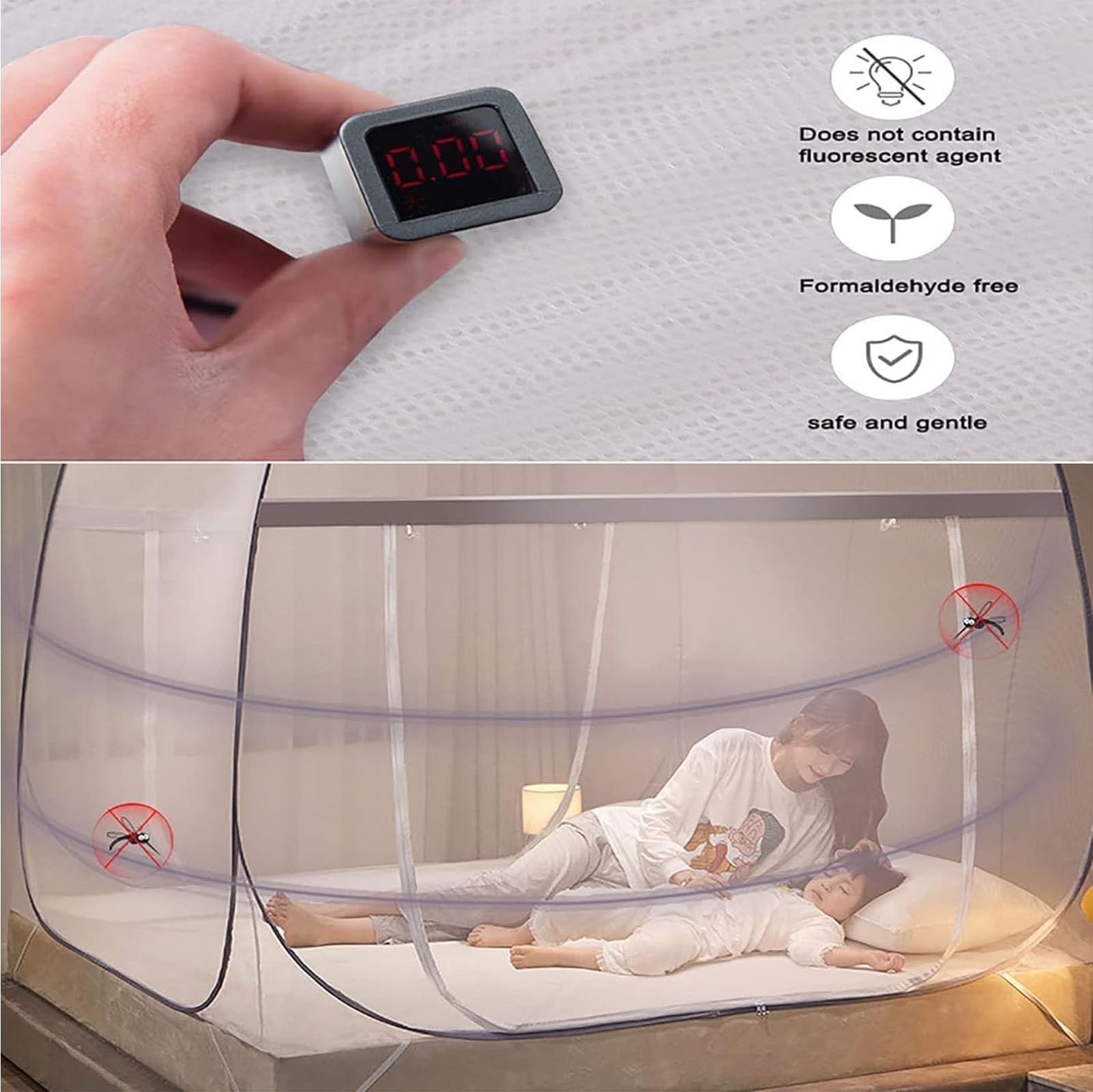 Tenda da Viaggio Portatile, zanzariera con Fondo Letto, zanzariera da Campeggio, per Dormire, Campeggio, Viaggi all'aperto,Blue (b),1.2 * 2m