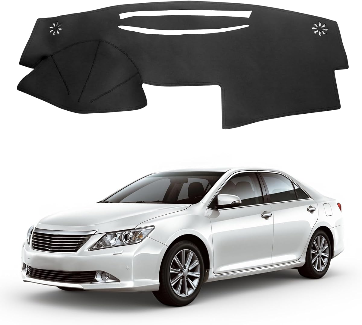 Leather Dashboard Cover Compatible with Toyota Camry XV40 2007-2011 – PU Leather Dash Mat, Easy Clean UV Protection, No Glare Interior Accessory