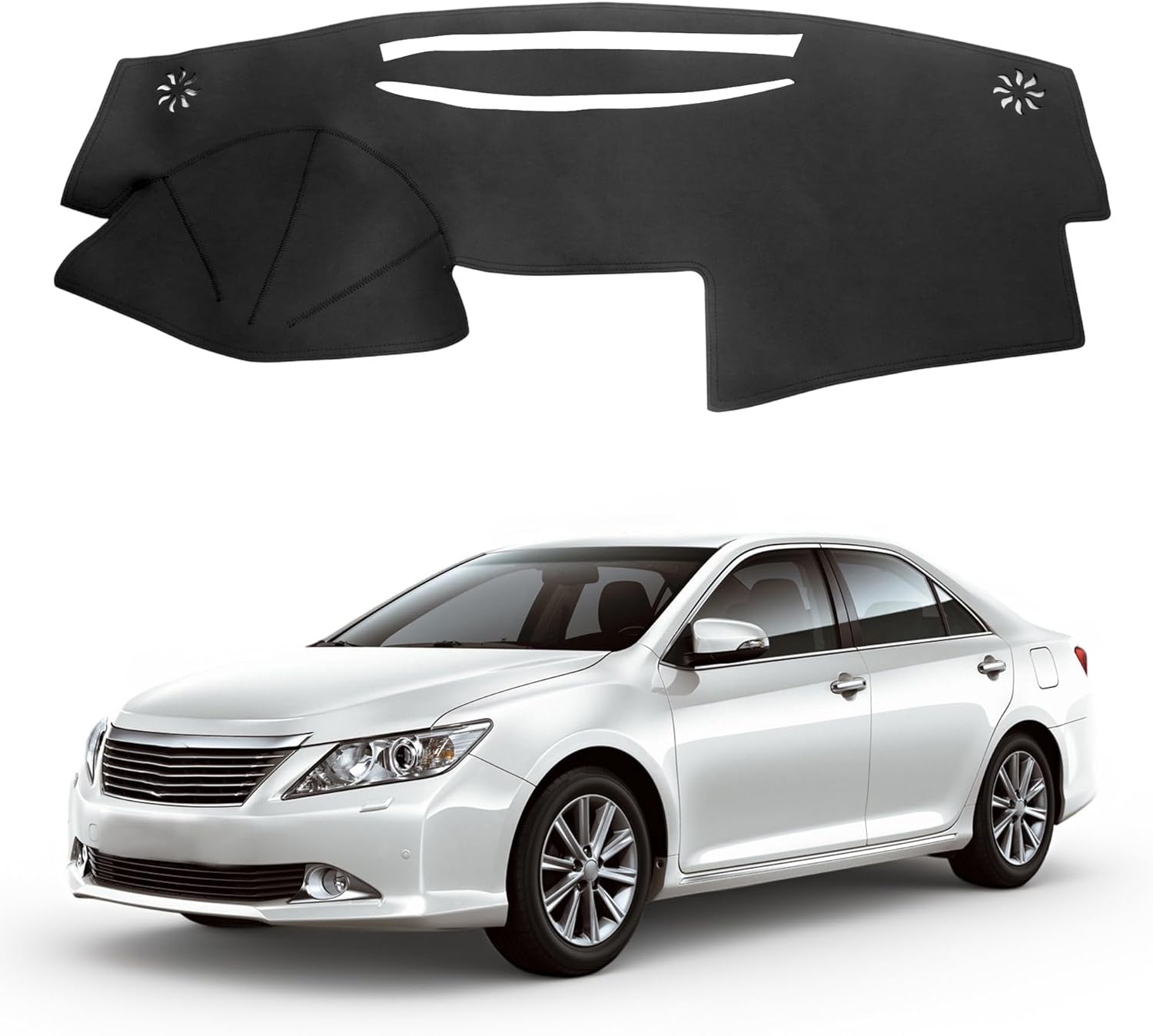 Leather Dashboard Cover Compatible with Toyota Camry XV40 2007-2011 – PU Leather Dash Mat, Easy Clean UV Protection, No Glare Interior Accessory