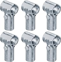 OTTF 6 Pack End Rail Clamps - 2" (1-7/8" OD) x 1-3/8" Chain Link Fence T-Joint Connectors, 1/8" Thick Galvanized Steel Fittings