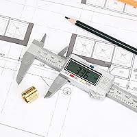 Vista 3 de Calibrador digital con pantalla LCD, 0 a 6 pulgadas, conversión de pulgadas/mm, función de apagado automático, muy adecuado para medir en el hogar