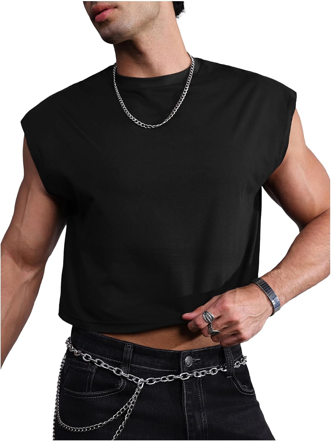 SweatyRocks Men's Slogan Graphic Tank Top Sleeveless Muscle Gym Shirts Crop Top Undershirts