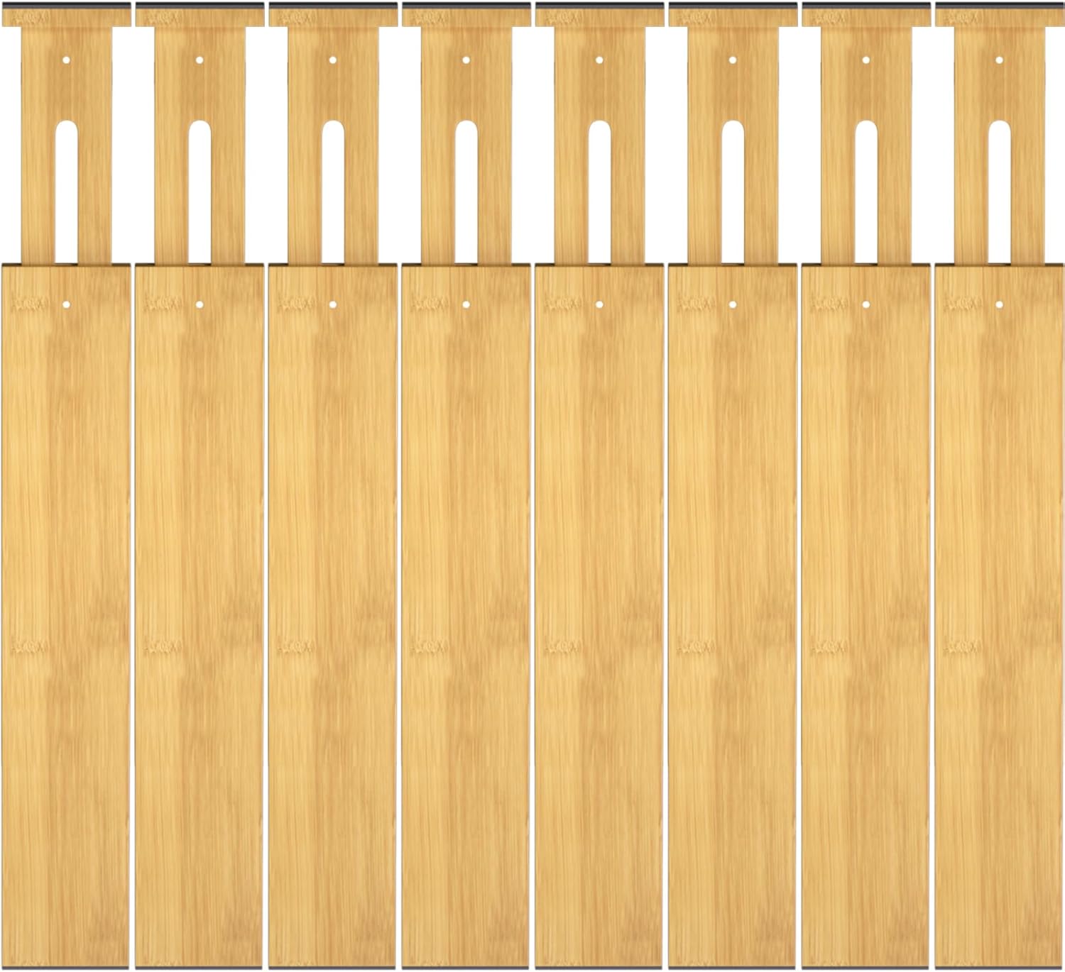 Bamboo Drawer Dividers,17-22" Adjustable Kitchen Drawer Organizer for Clothes,6 Pack Expandable Drawer Organization Separators for Bedroom,Bathroom,Dresser and Office,White