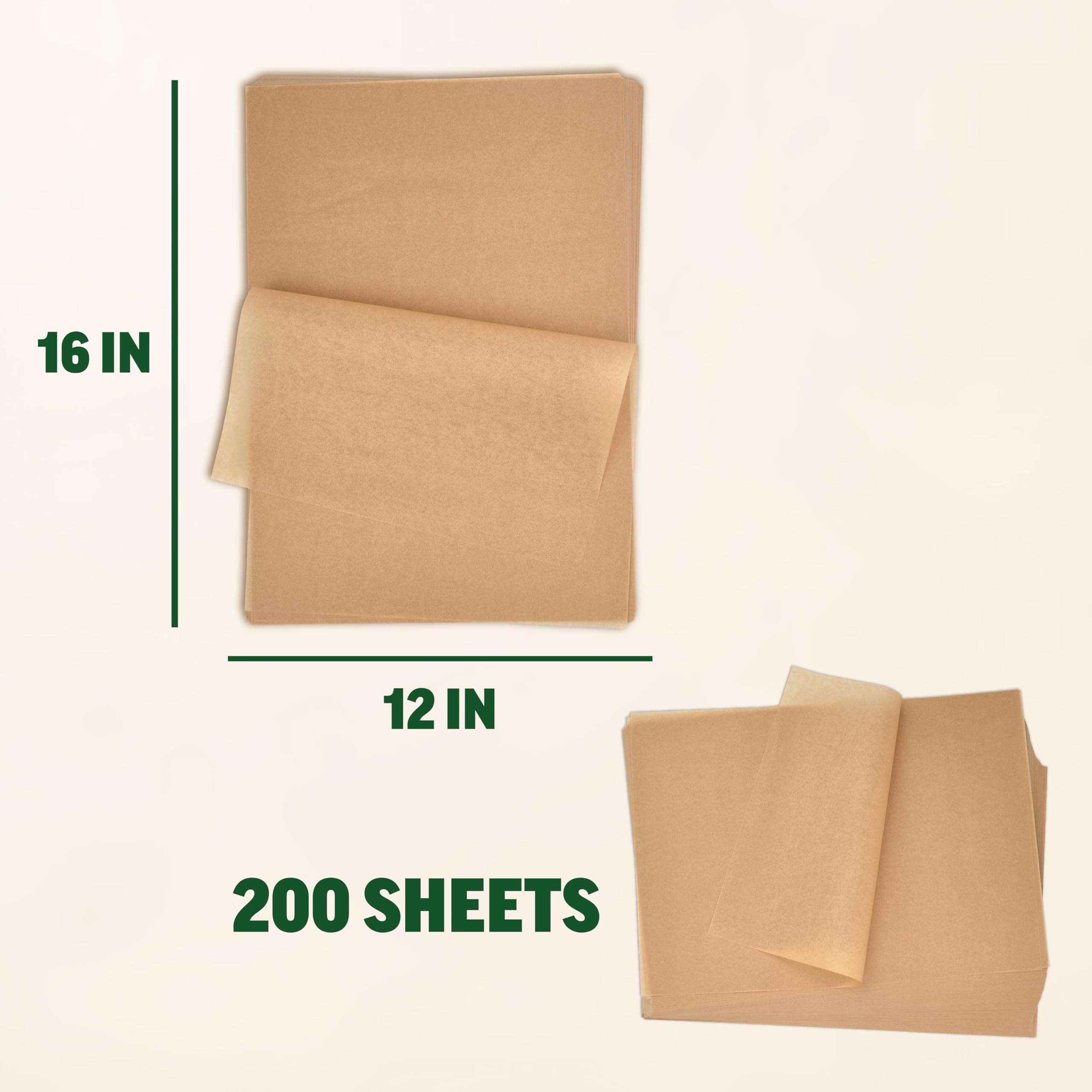 Amazon.com: Parchment Paper Sheets 12x16 for Baking - Unbleached