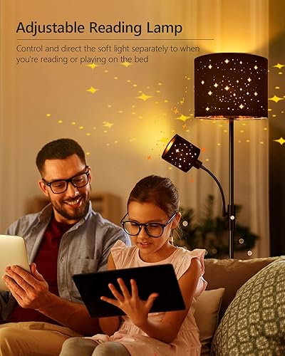 Miniatura 41 de Lámparas de pie doradas para sala de estar, lámpara de pie moderna, pantallas blancas, interruptor de pie, lámparas de poste simple lámpara alta