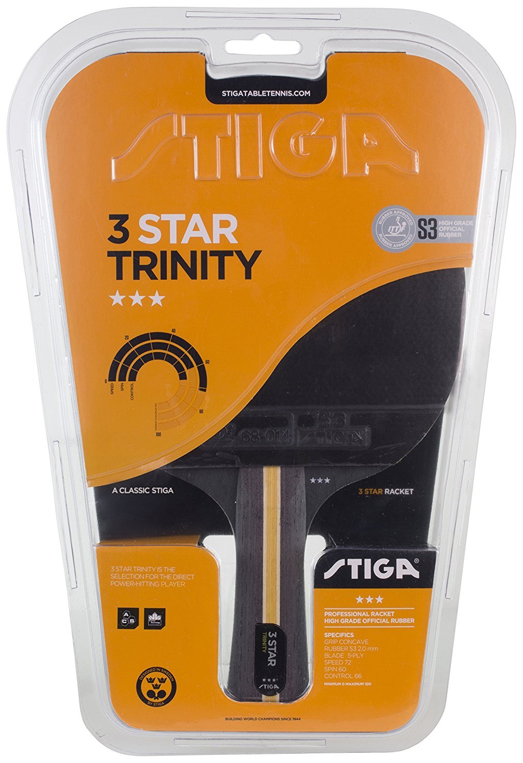 Stiga 3 Star Trinity Table Tennis Bat (B06XQGSJHH) Amazon Price History, Amazon Price Tracker
