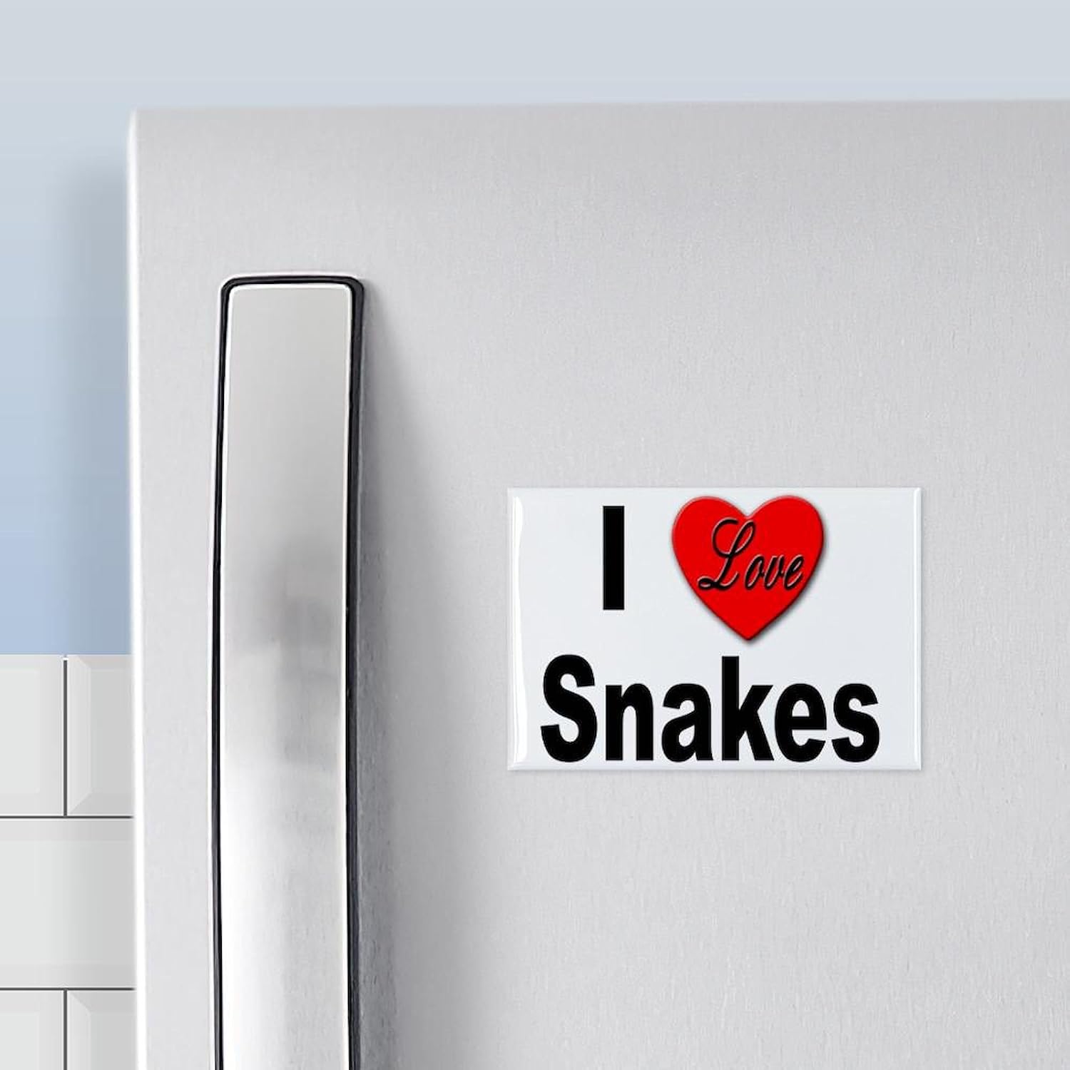 CafePress I Love Snakes Rectangle Magnet, 3"x2" Refrigerator Magnet