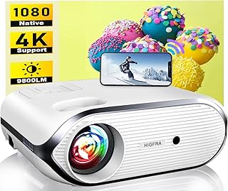 Projector with 5G WiFi and Bluetooth JIFAR 560 ANSI 16000L Native 1080P Outdoor Movie Projector 4k Support,Auto 6D Keystone&50% Zoom,Portable Smart Home LED Video Projector for Phone/PC