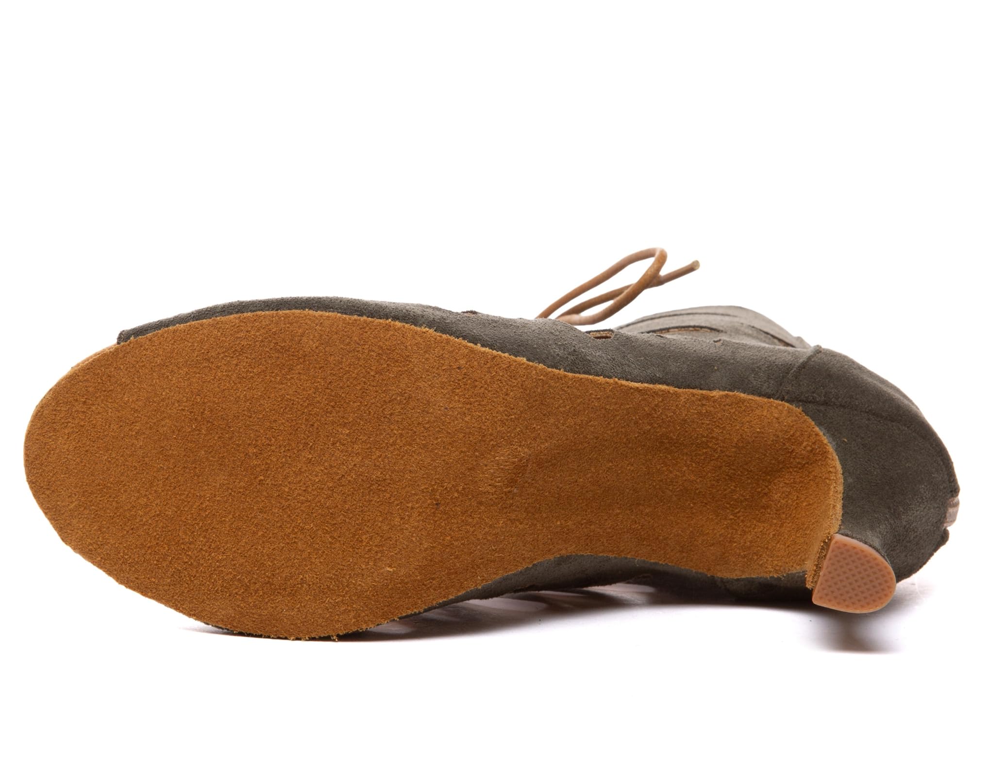 Minishion Comfortable Dance Shoes for Women Sexy Peep Toe Wedding Evening Ankle Booties L610 Dark Green 7.5cm Heel US 6