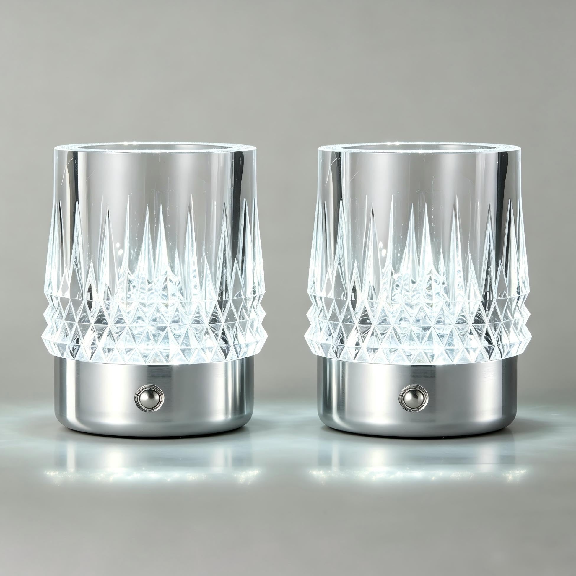 HARPER LIVING Rechargeable Small Table Lamp, 3-Colour Dimmable Touch Chrome