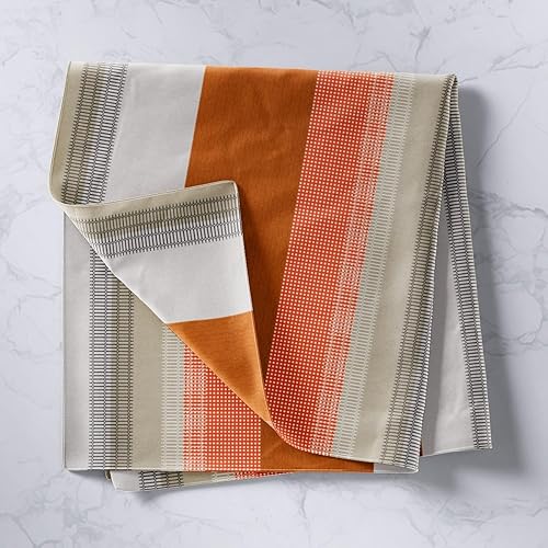 Miniatura 2 de jejeloiu Tapiz geométrico geométrico geométrico para colgar en la pared, diseño de rayas blancas y gris pardo naranja, tamaño mediano, 59 x 59