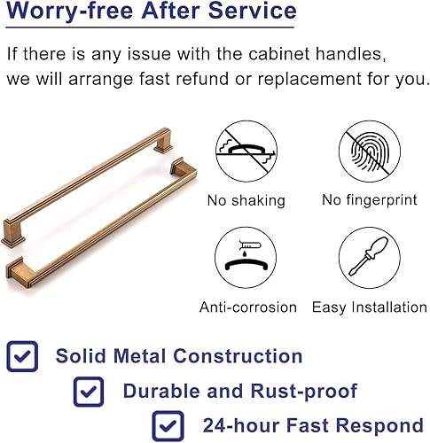 Vista 110 de Paquete de 10 tiradores de gabinete de 6-1/4 pulgadas, tiradores negros mate para gabinetes, accesorios de cocina negros para gabinetes, cajones