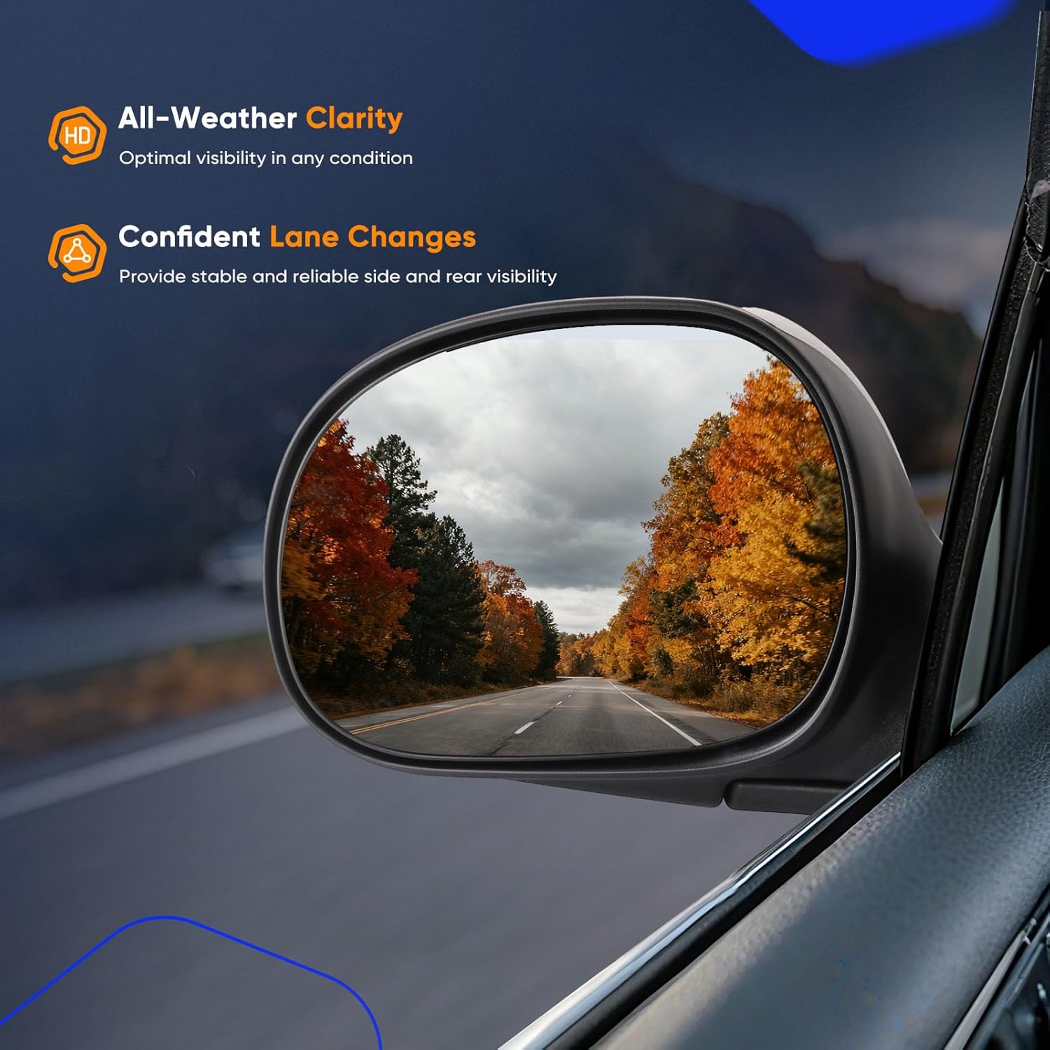 ECCPP Exterior Mirrors Replace with 1997-2004 For Ford For F-150 1997-1999 250 Driver Side FO1320230