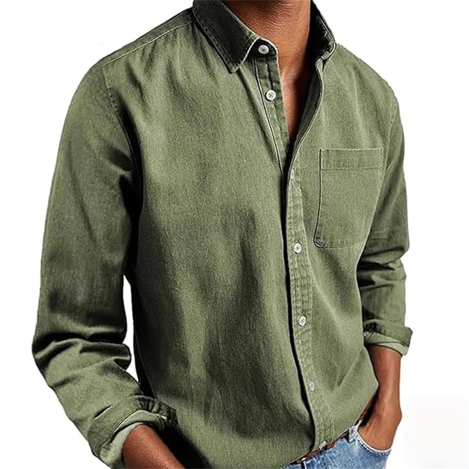 Camisas Ffmani para hombre, con botones, ropa de moda, camisas casuales elegantes para hombre, camisas con bolsillo en el pecho