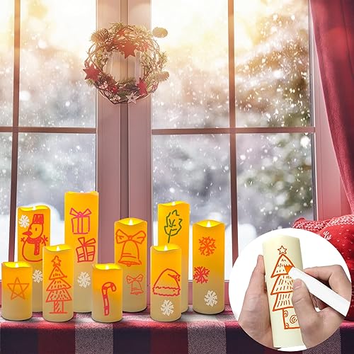 Miniatura 6 de Velas LED sin llama, funciona con pilas, impermeables, para interiores y exteriores, con control remoto de 10 teclas y temporizador de 24 horas,