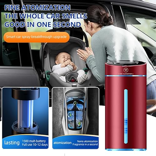 Miniatura 3 de Ambientadores inteligentes para automóvil, recargable, ultrasónico, atomizado, refrescante, experiencia, contiene 4 botellas de 0.3 fl oz de