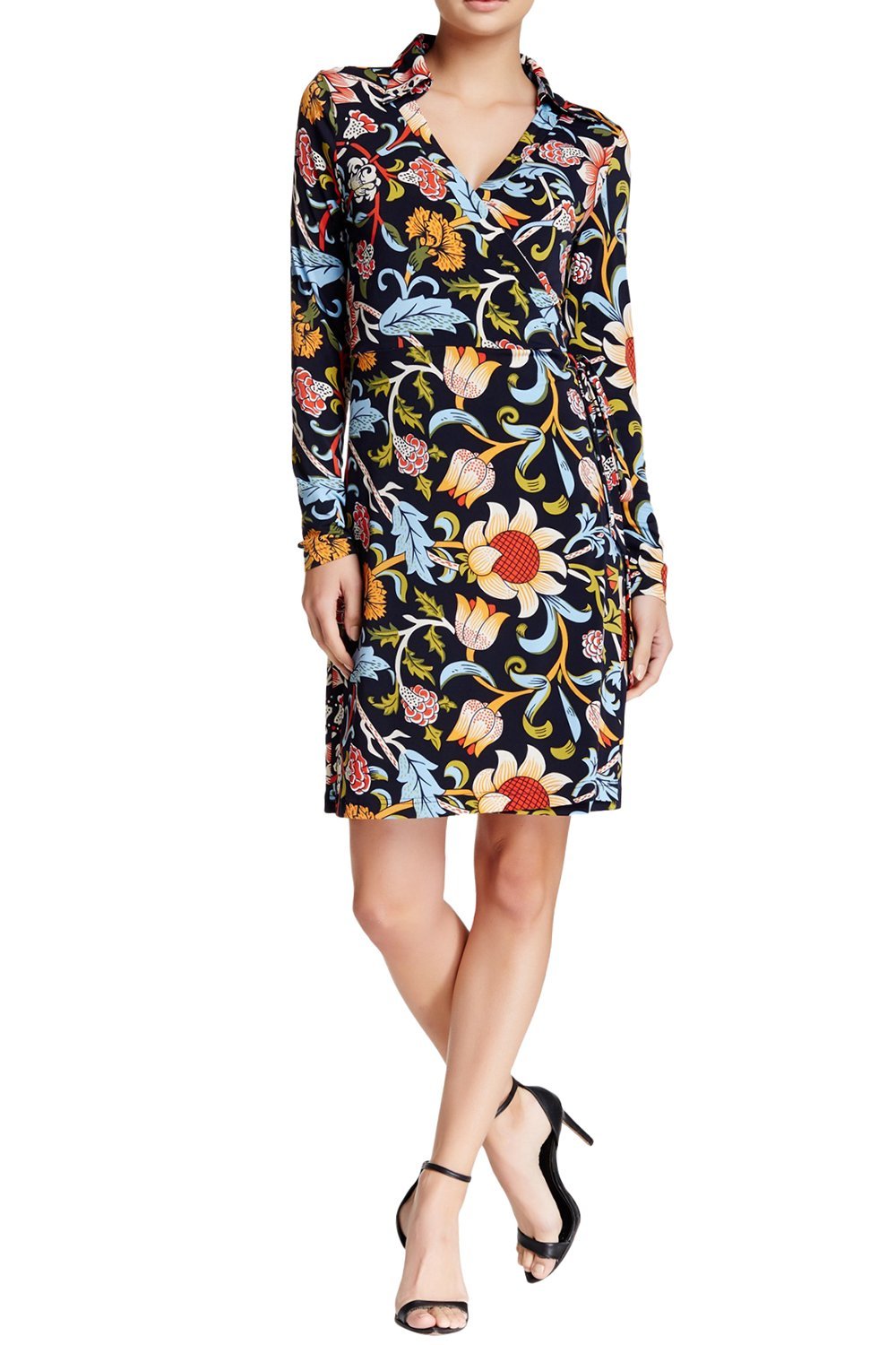 Vertigo ParisWomen's Printed Long Sleeve Wrap Dress - -